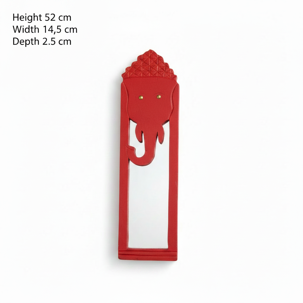 Red Elephant Mirror | 52x14.5x2.5cm