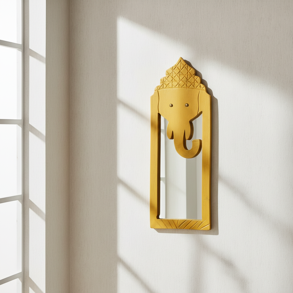 Yellow Elephant Mirror | 46x17x3cm