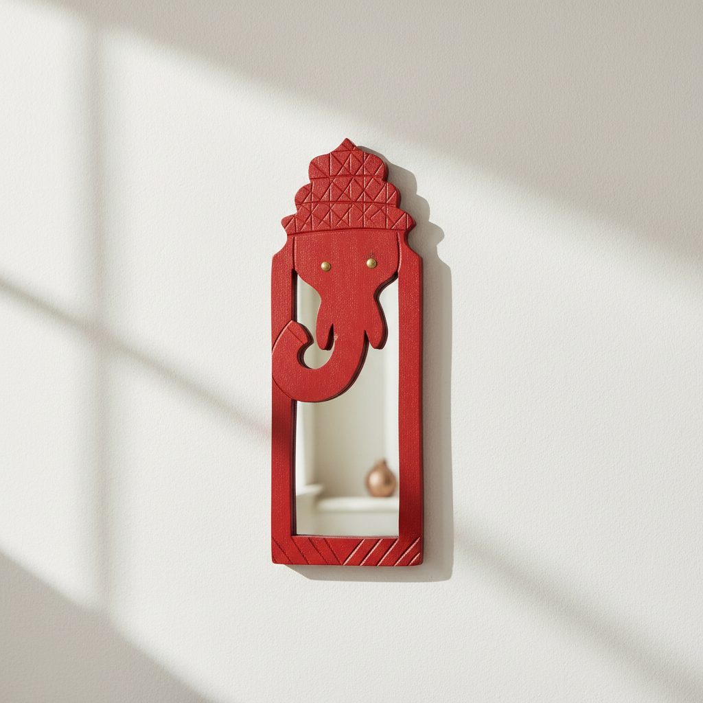 Red Elephant Mirror | 39x14x2.5cm