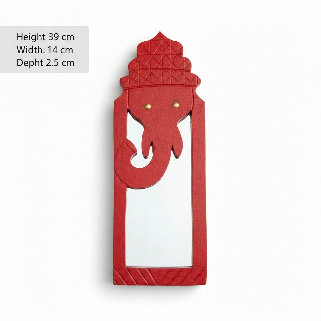 Red Elephant Mirror | 39x14x2.5cm