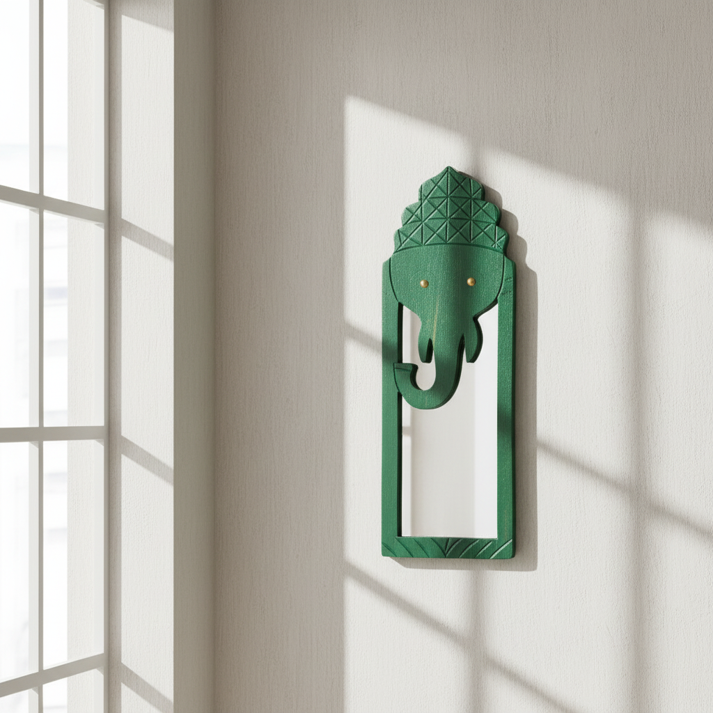 Green Elephant Mirror | 44x15x2.5cm