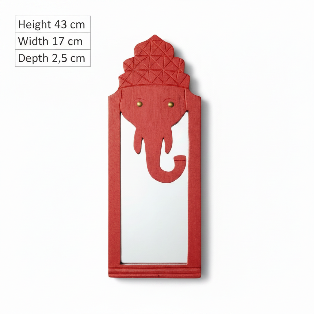 Red Elephant Mirror | 43x17x2.5cm