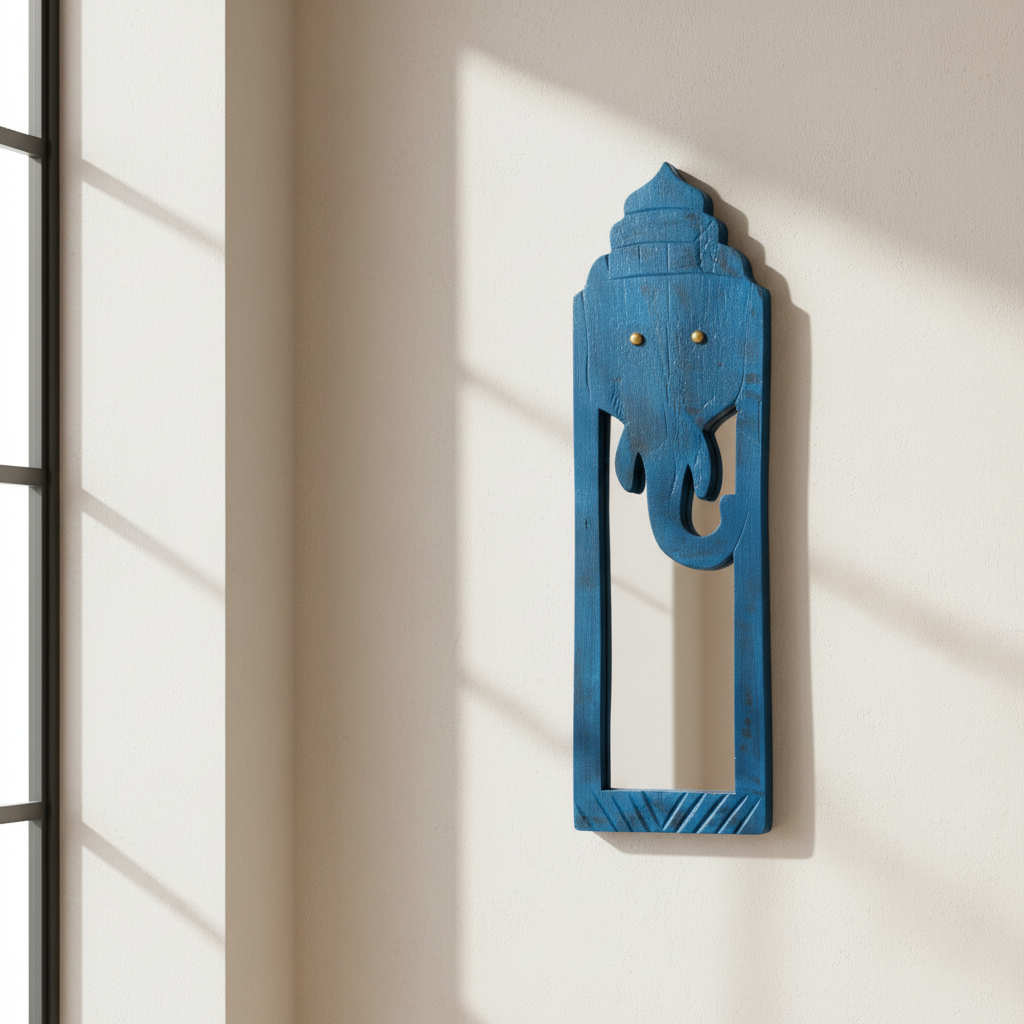 Blue Elephant Mirror | 45x14x2.5cm