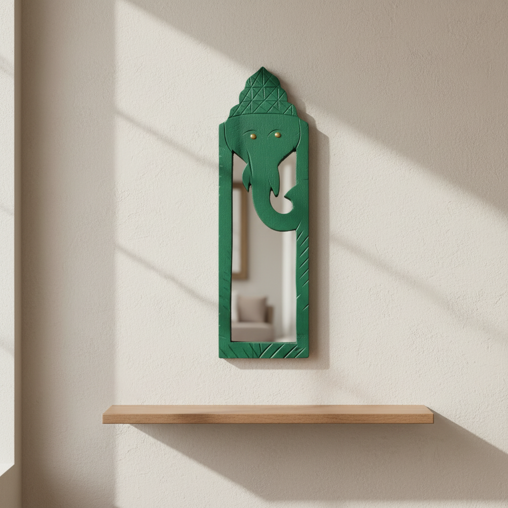 Green Elephant Mirror | 45x14x2.5cm