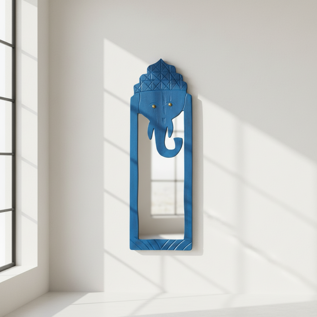Blue Elephant Mirror | 50x16.5x2.5cm