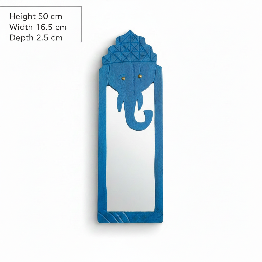 Blue Elephant Mirror | 50x16.5x2.5cm