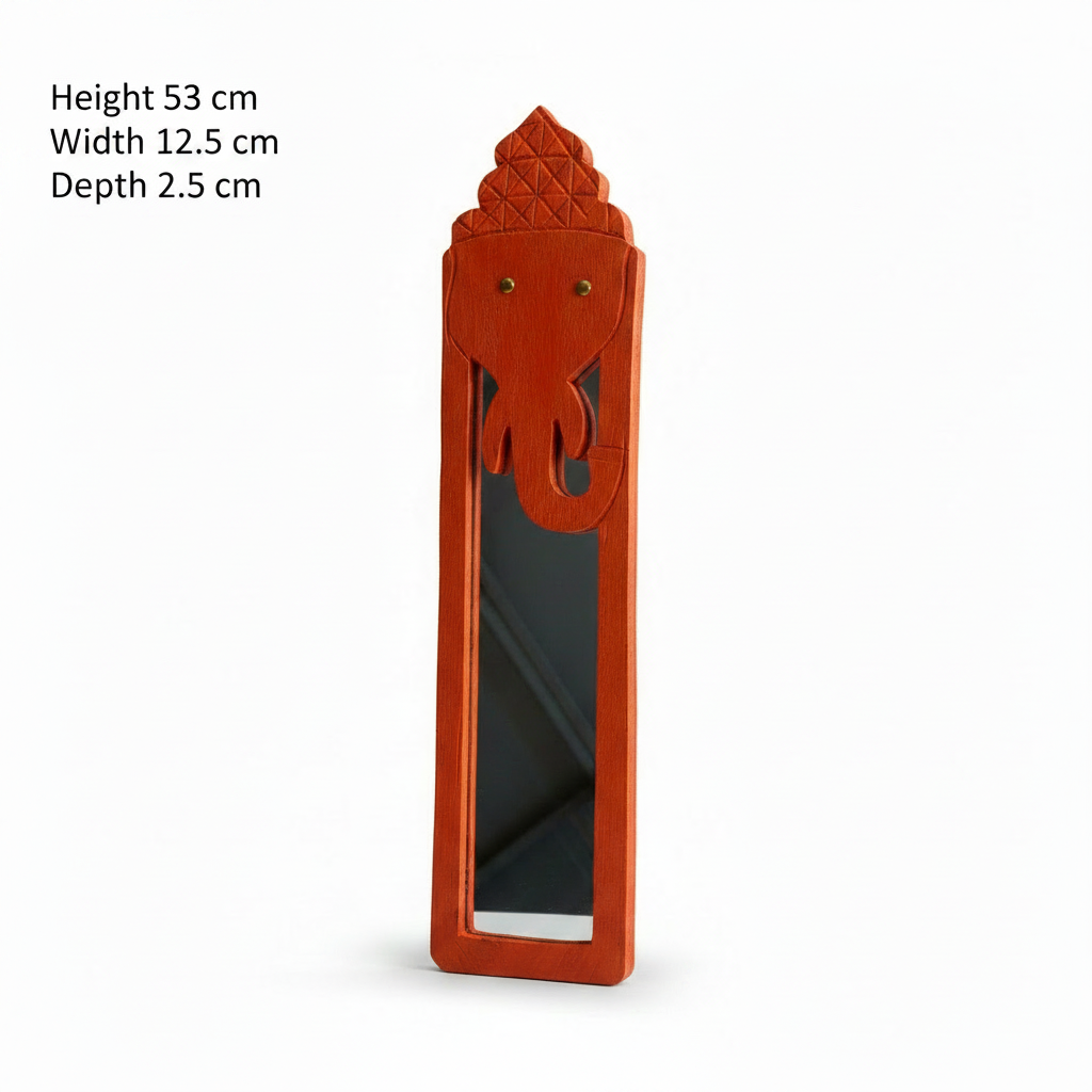 Red Elephant Mirror | 53x12.5x2.5cm