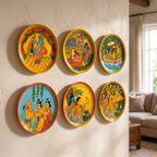 Wooden Ramayana Wall Plate | Ram, Laxman & Hanuman ji | 10 Inches | Handpainted