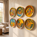 Wooden Ramayana Wall Plate | In a Boat | 10 Inches | Handpainted