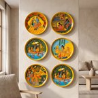 Wooden Ramayana Wall Plate | Ram, Sita & Laxman ji | 10 Inches | Handpainted