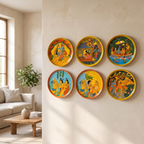 Wooden Ramayana Wall Plate | Ram, Sita & Laxman ji | 10 Inches | Handpainted