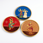 Handpainted Wooden Wall Plate | Dancing Lady | Blue | 10 Inches