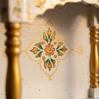 Wooden Mandir | White & Gold | 38x55x20 cm