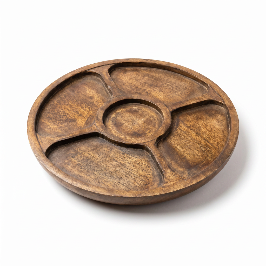 Rotating Wooden Platter | 30x30x6 cm