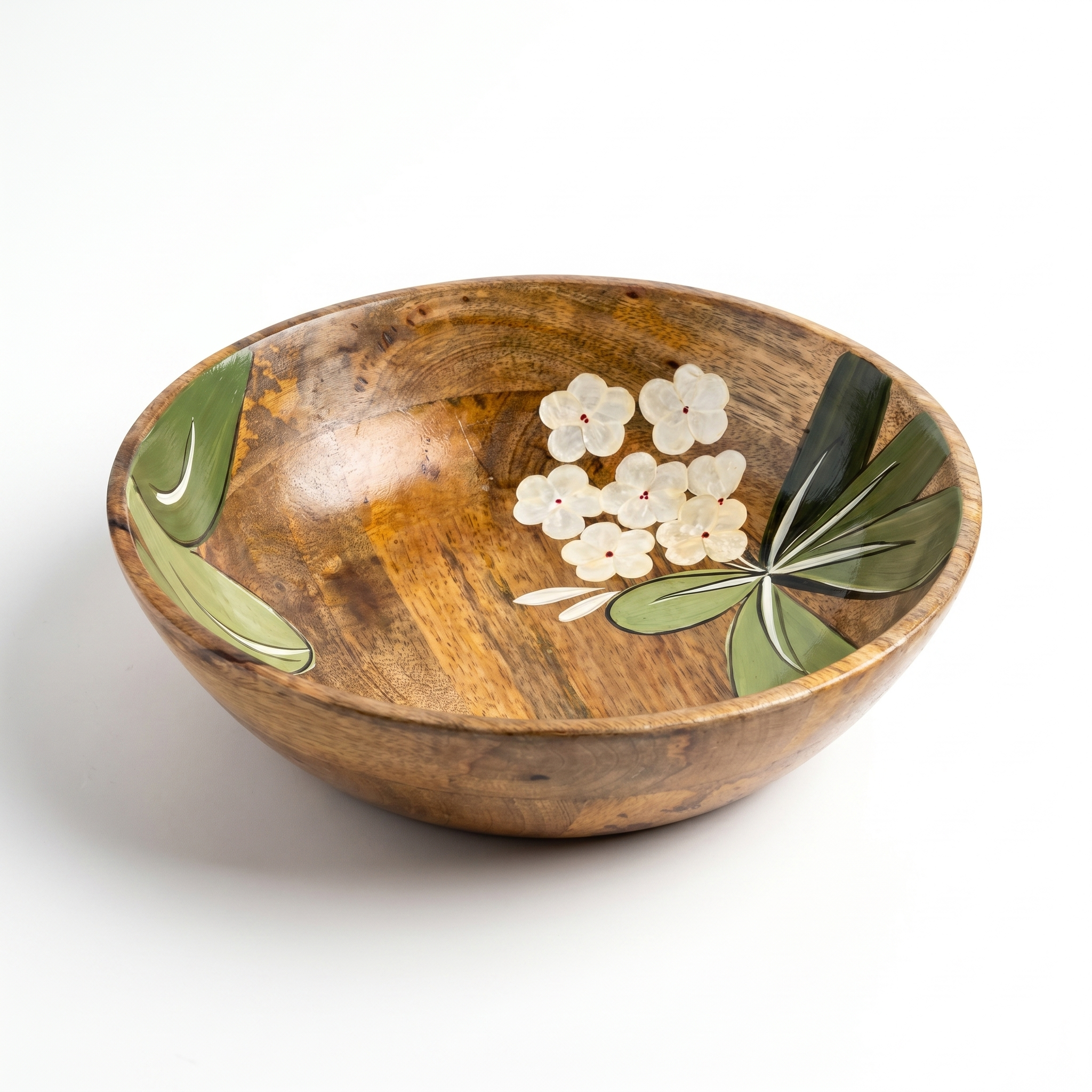Handpainted Salad bowl | Laquer Finished | 25x25x4.5cm