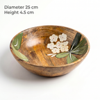 Handpainted Salad bowl | Laquer Finished | 25x25x4.5cm
