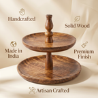 Wooden 2 tier Cake Stand | 25x25x24cm