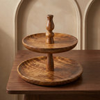 Wooden 2 tier Cake Stand | 25x25x24cm