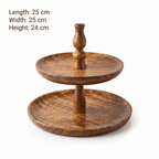 Wooden 2 tier Cake Stand | 25x25x24cm