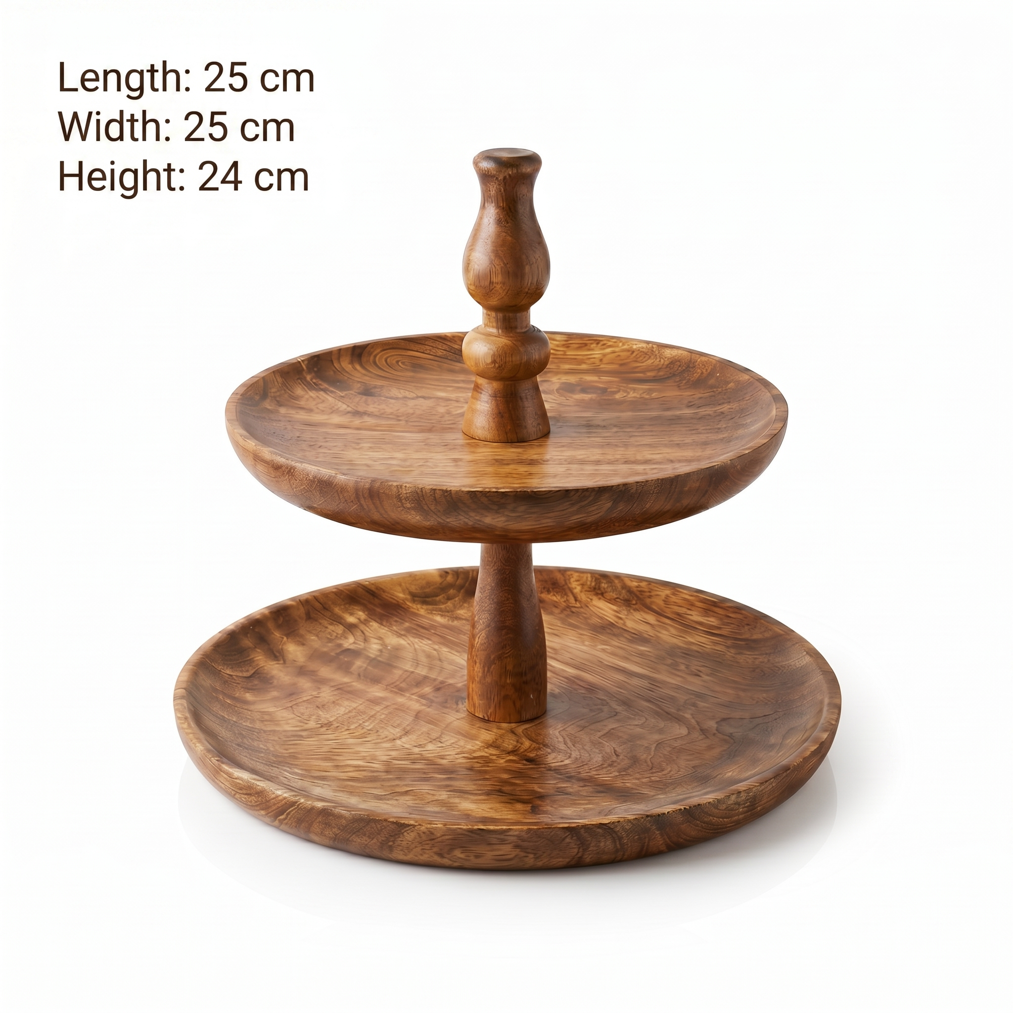 Wooden 2 tier Cake Stand | 25x25x24cm