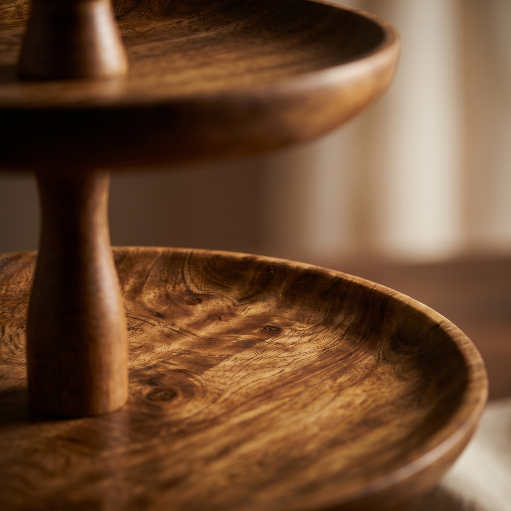 Wooden 2 tier Cake Stand | 25x25x24cm
