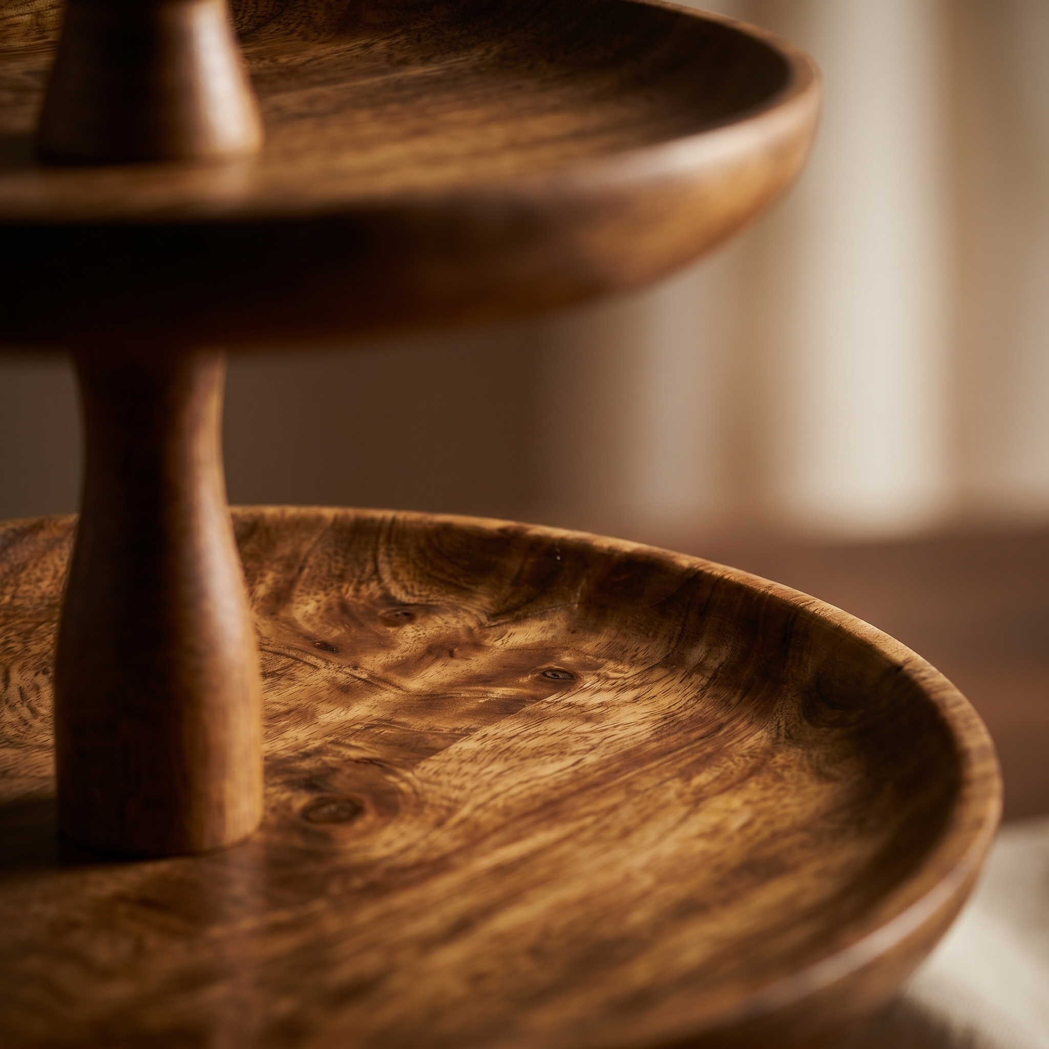Wooden 2 tier Cake Stand | 25x25x24cm