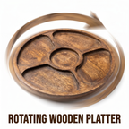 Rotating Wooden Platter | 30x30x6 cm