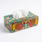 Handpainted Tissue Box | Bird Motif | 23x13x8 cm