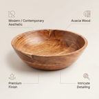 Wooden Acacia Salad Bowl | 27.5x27.5x7cm