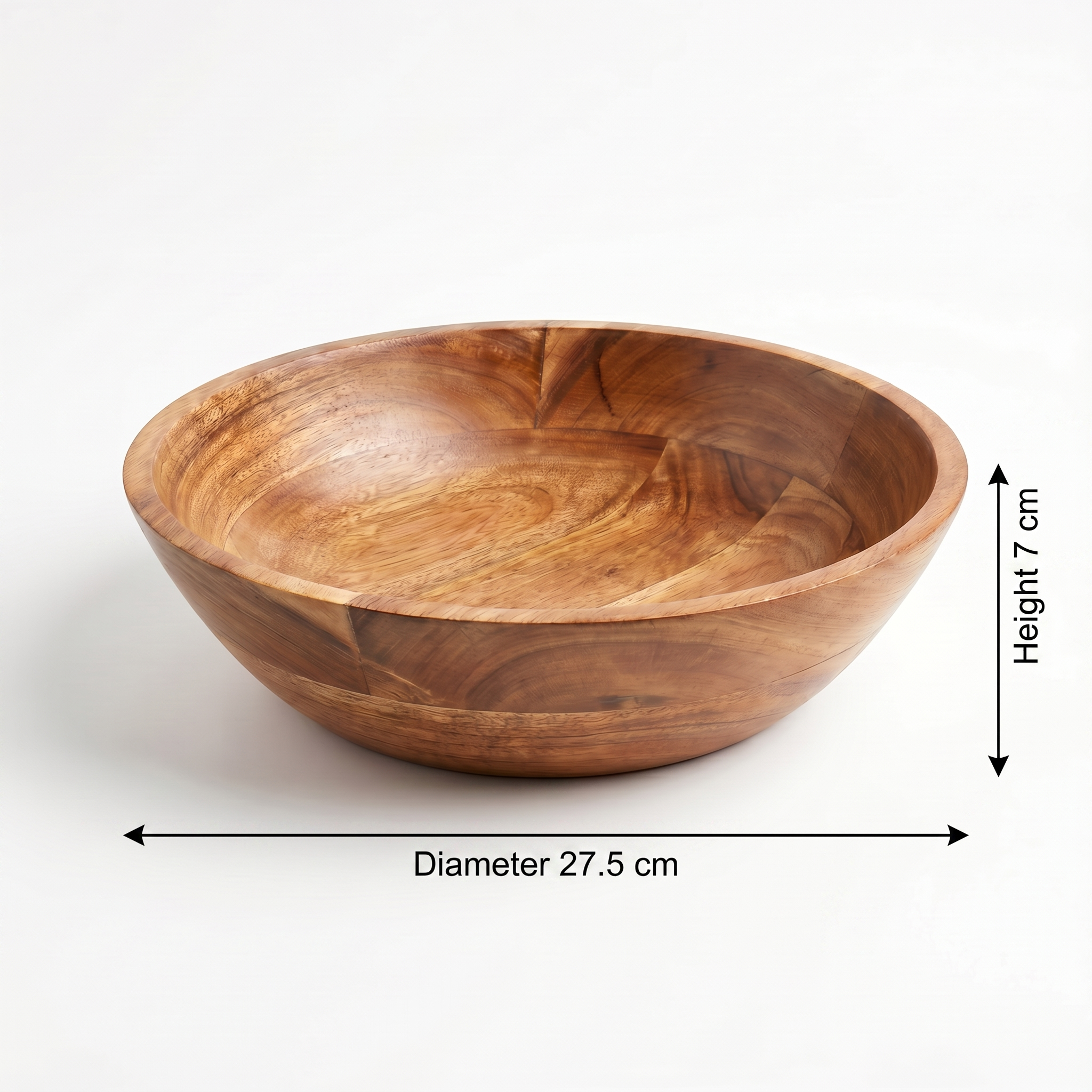 Wooden Acacia Salad Bowl | 27.5x27.5x7cm