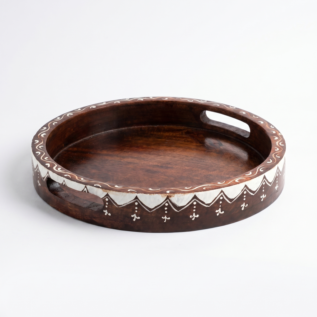 Wooden Handpainted Tray | 30x30x4.5 cm