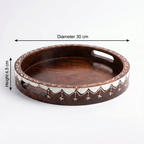 Wooden Handpainted Tray | 30x30x4.5 cm