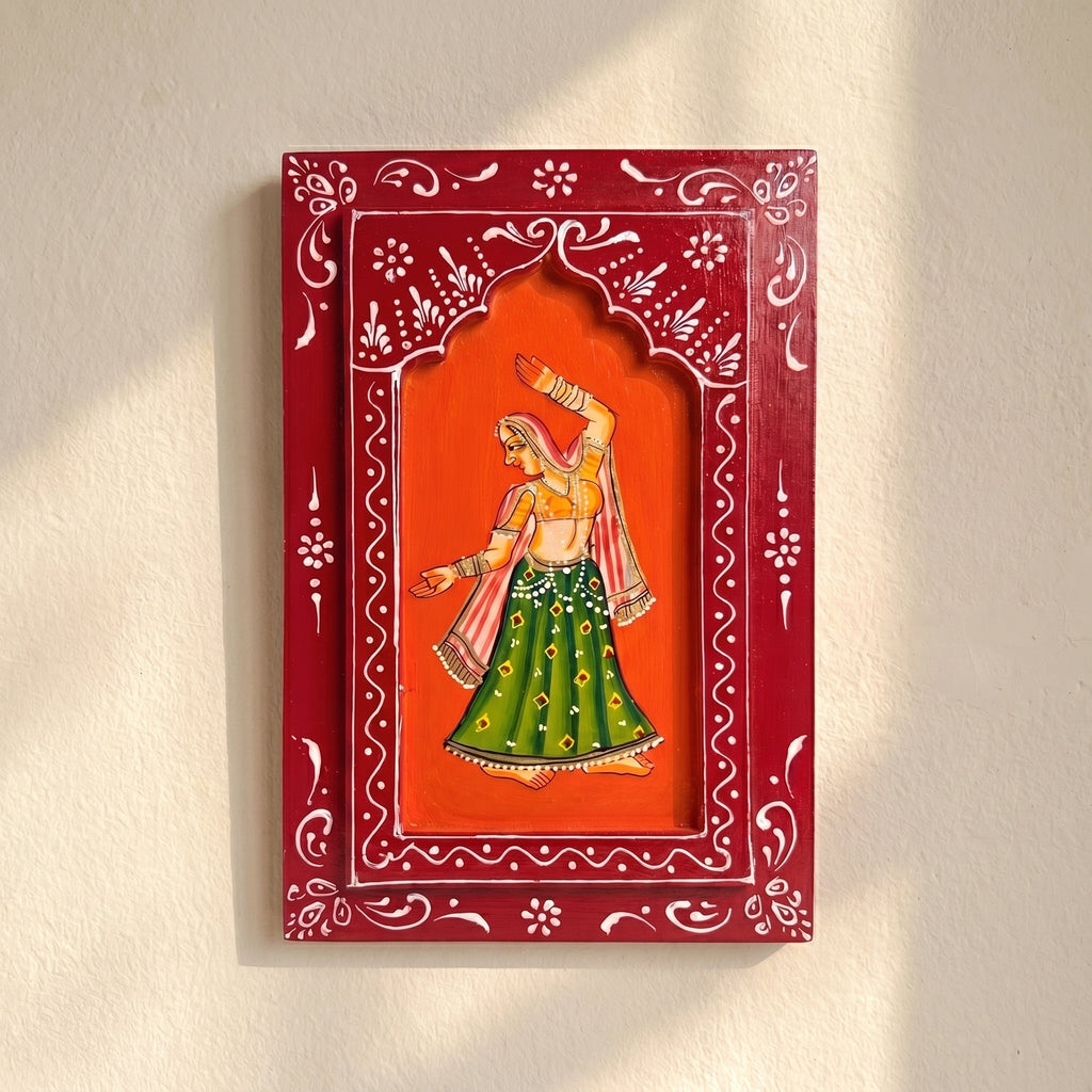 (Set of 3) Wooden Handpainted Frame | Dancing Ladies | 30x20x3cm per frame