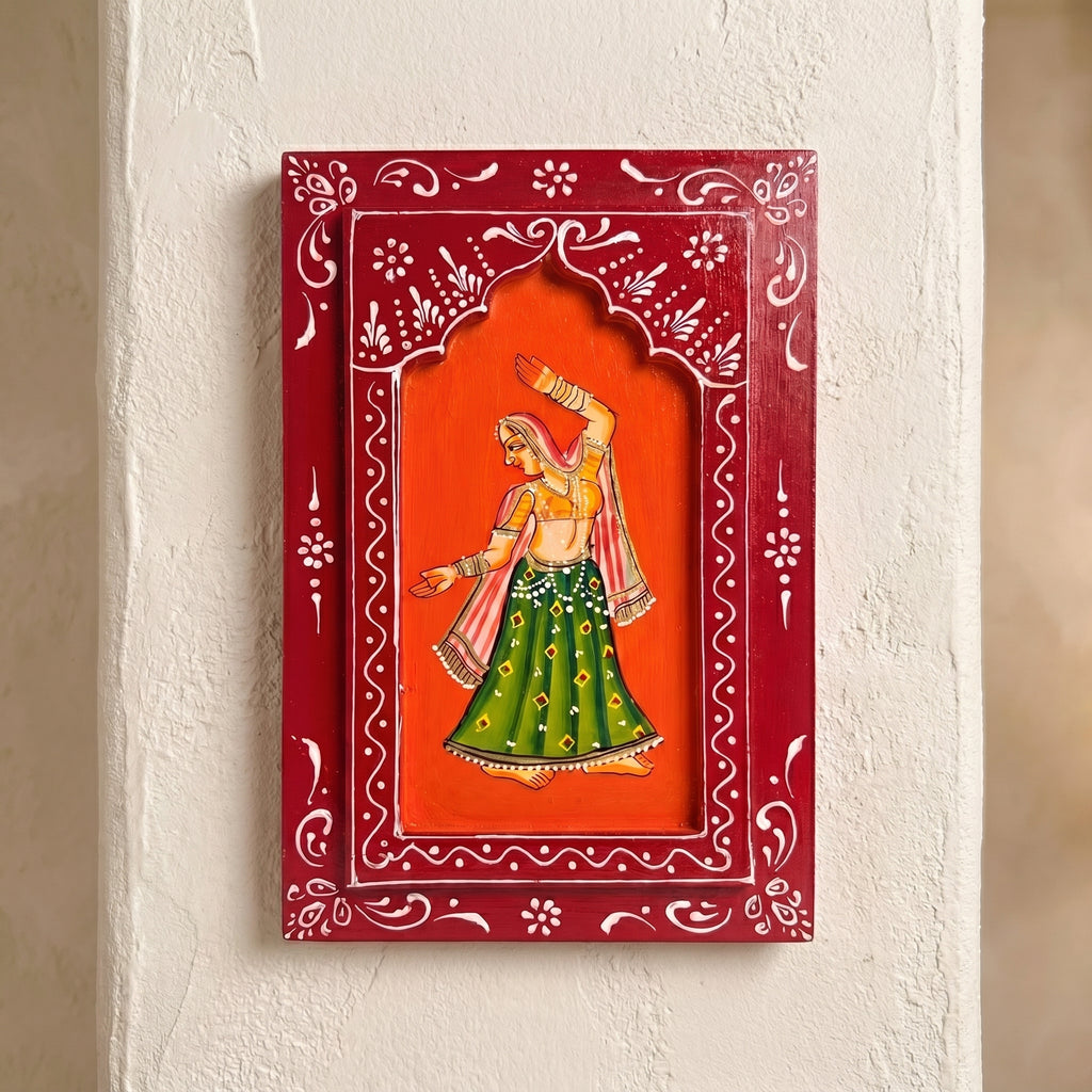 (Set of 3) Wooden Handpainted Frame | Dancing Ladies | 30x20x3cm per frame