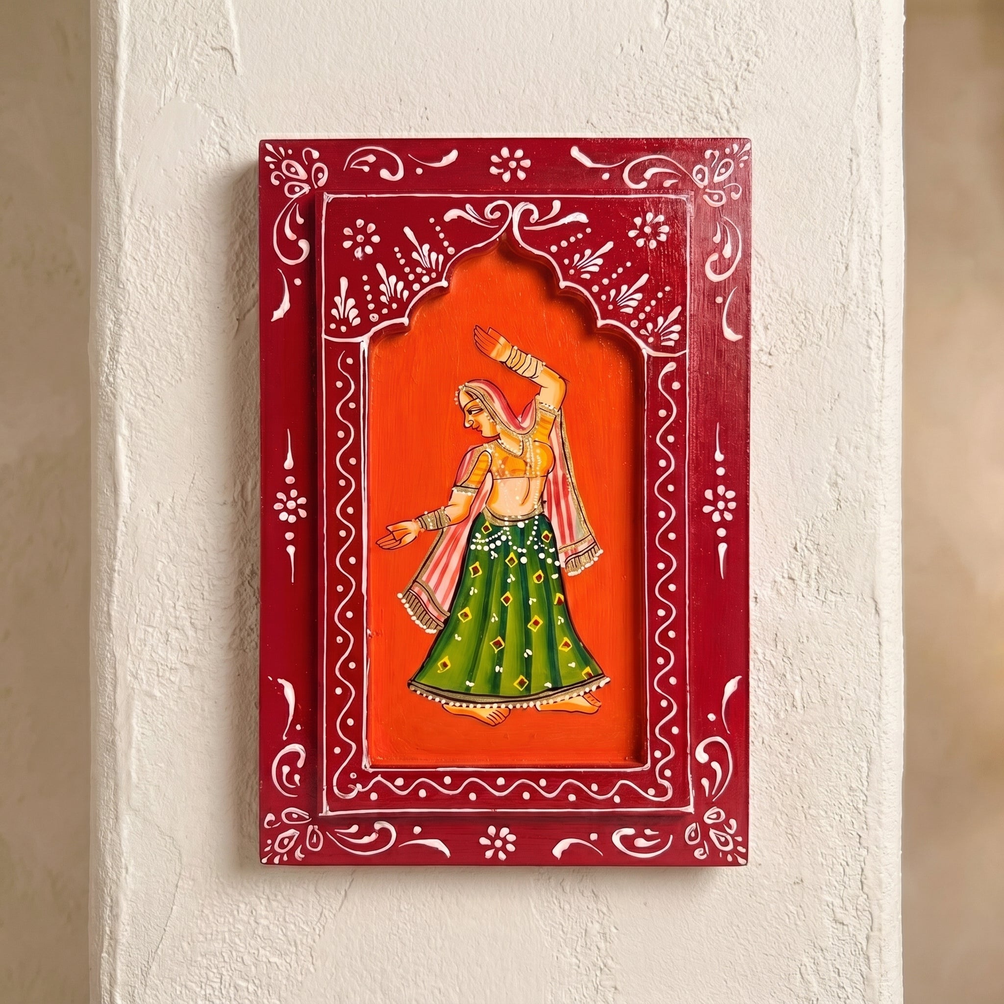 (Set of 3) Wooden Handpainted Frame | Dancing Ladies | 30x20x3cm per frame