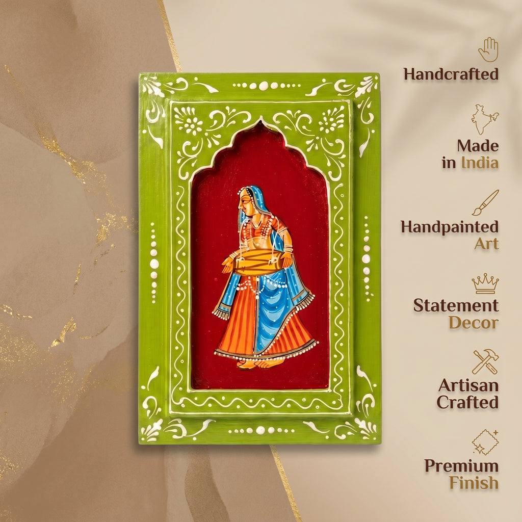 (Set of 3) Wooden Handpainted Frame | Dancing Ladies | 30x20x3cm per frame