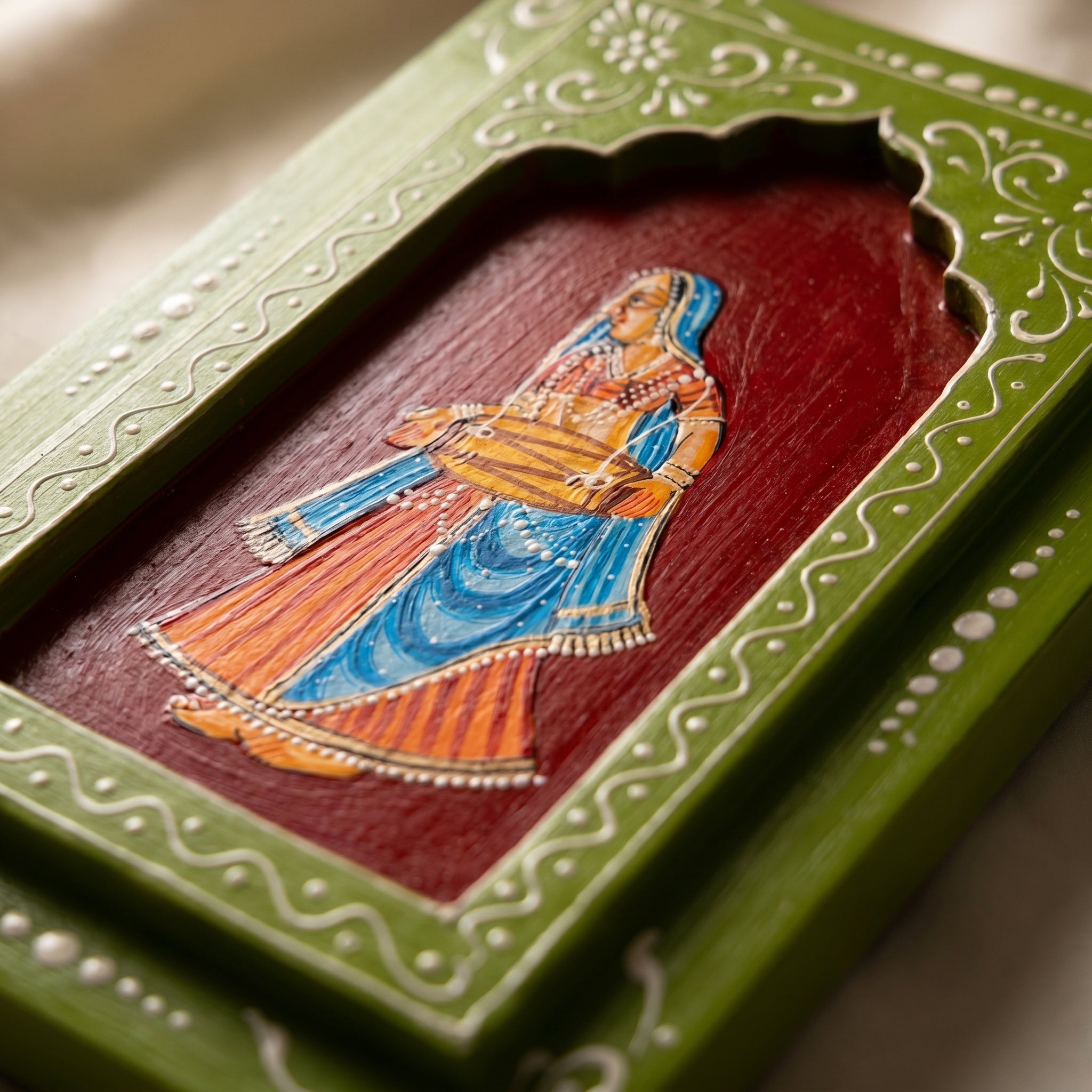 (Set of 3) Wooden Handpainted Frame | Dancing Ladies | 30x20x3cm per frame