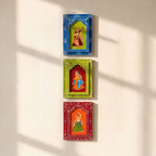 (Set of 3) Wooden Handpainted Frame | Dancing Ladies | 30x20x3cm per frame