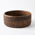 Hand-Carved Wooden Bowl | 10x10x4 inch