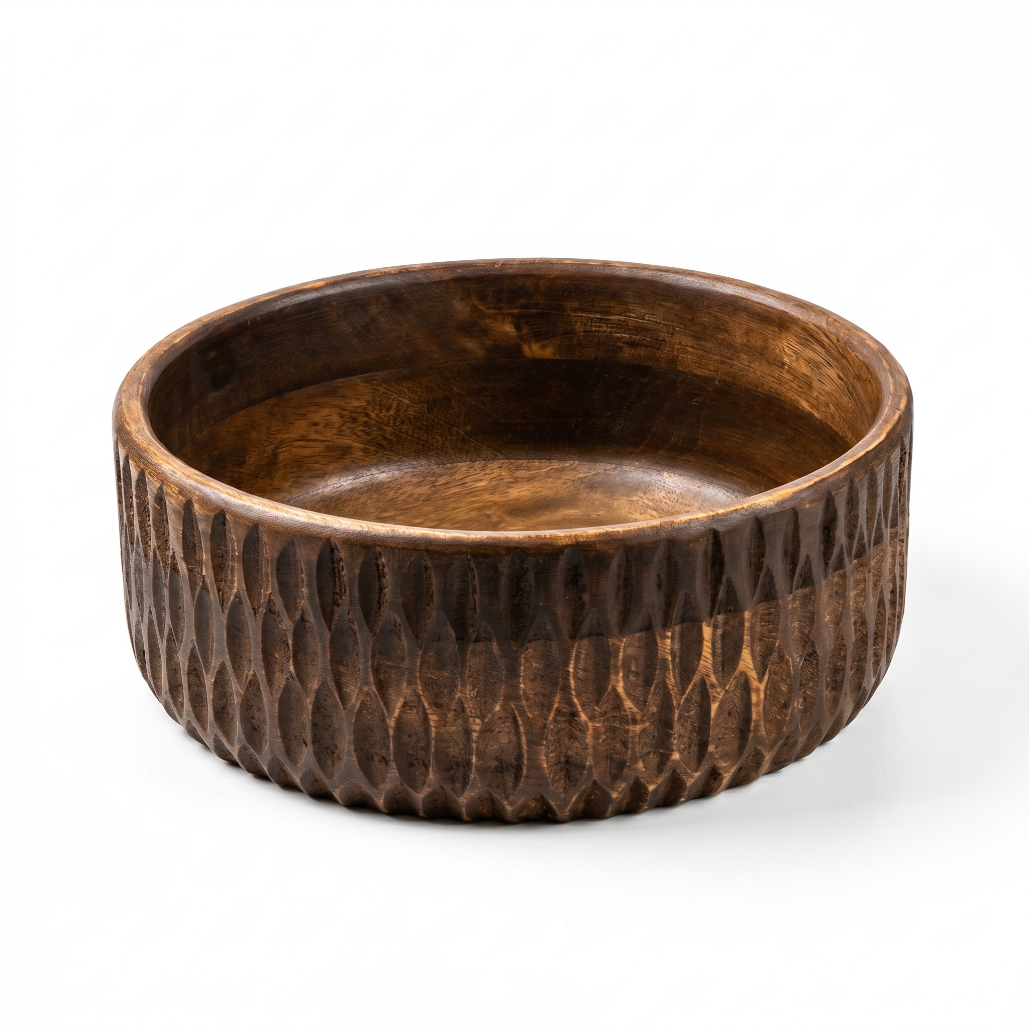Hand-Carved Wooden Bowl | 10x10x4 inch