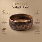 Hand-Carved Wooden Bowl | 10x10x4 inch