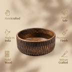 Hand-Carved Wooden Bowl | 10x10x4 inch
