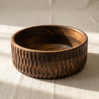 Hand-Carved Wooden Bowl | 10x10x4 inch