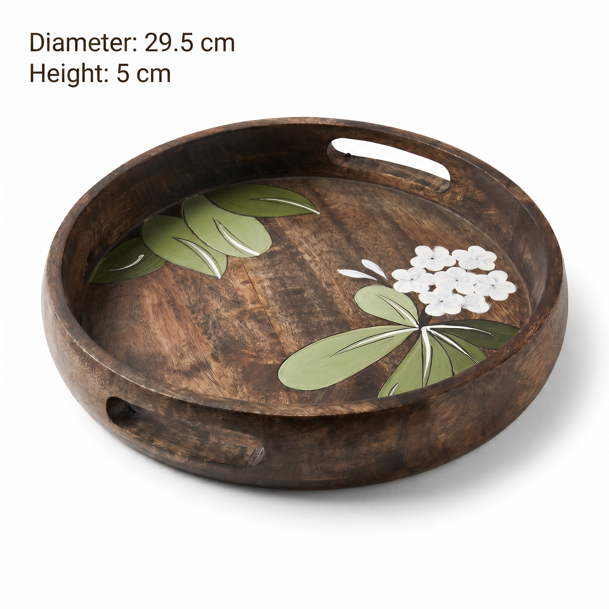 Handpainted Serving Wooden Tray | 29.5x29.5x5cm