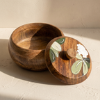 Handpainted Serving Wooden Roti Box | 21x21x12cm