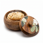 Handpainted Serving Wooden Roti Box | 21x21x12cm
