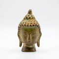 Brass Buddha Face | Distress Dark Green finish | 4 Inch