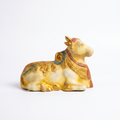 Brass Nandi | White Marble Finish| 8 Inch Length
