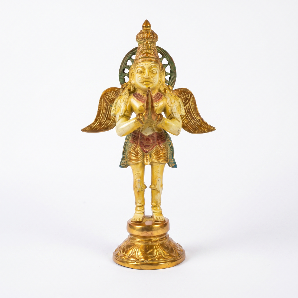 Brass Garuda | White Marble Finish | 11.5 Inch