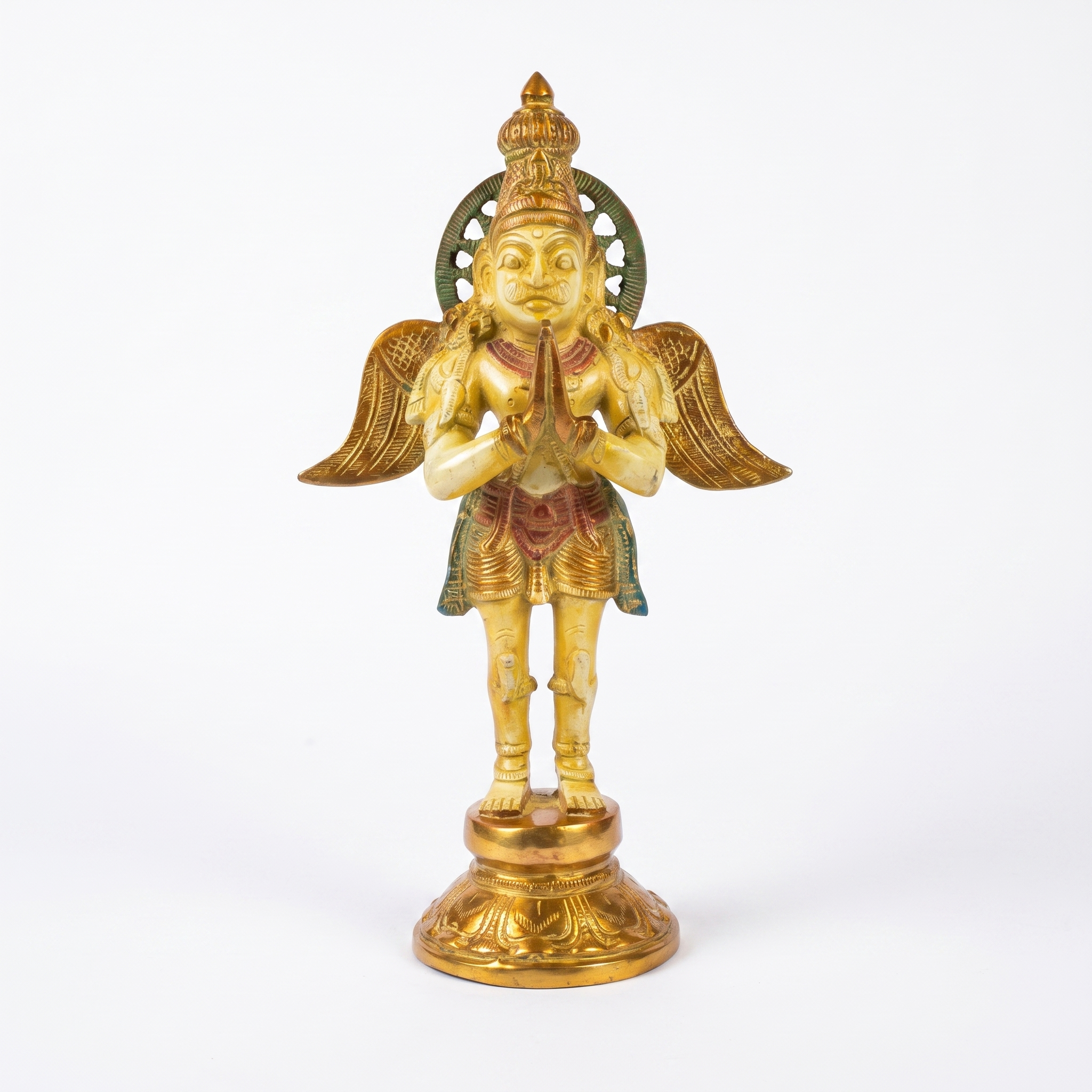Brass Garuda | White Marble Finish | 11.5 Inch
